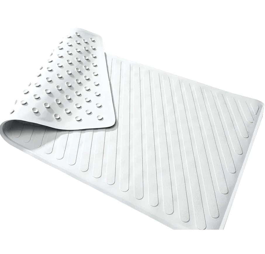 Carex Anti-Slip Rubber Bathtub Mat, White - Image 1