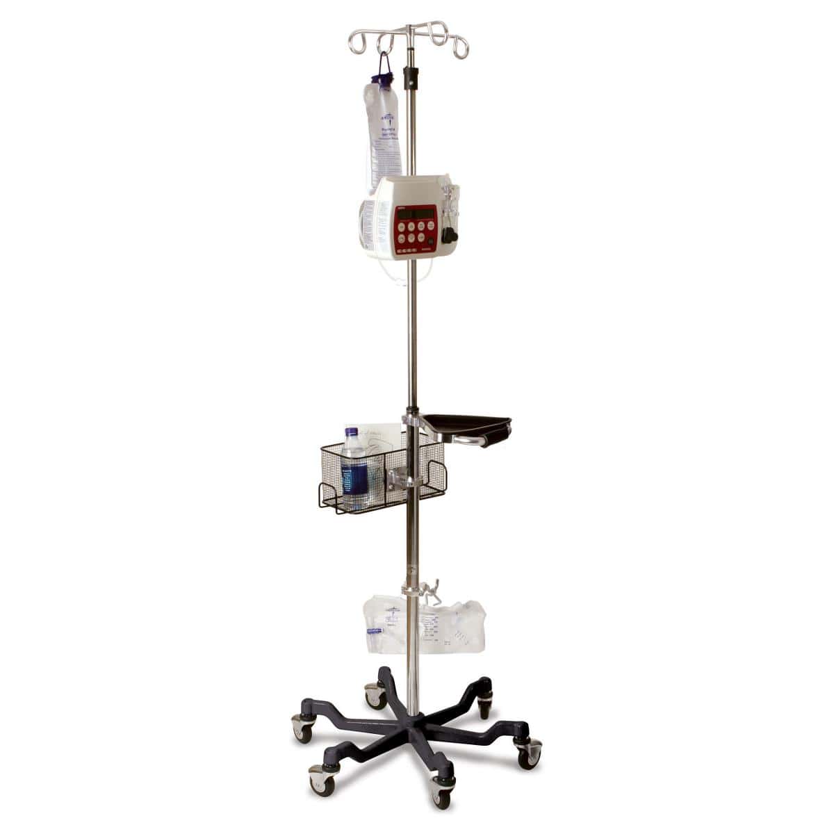 Medline Stainless Steel 6-Leg Heavy-Duty IV Pole with Quick Release Casters - Image 3