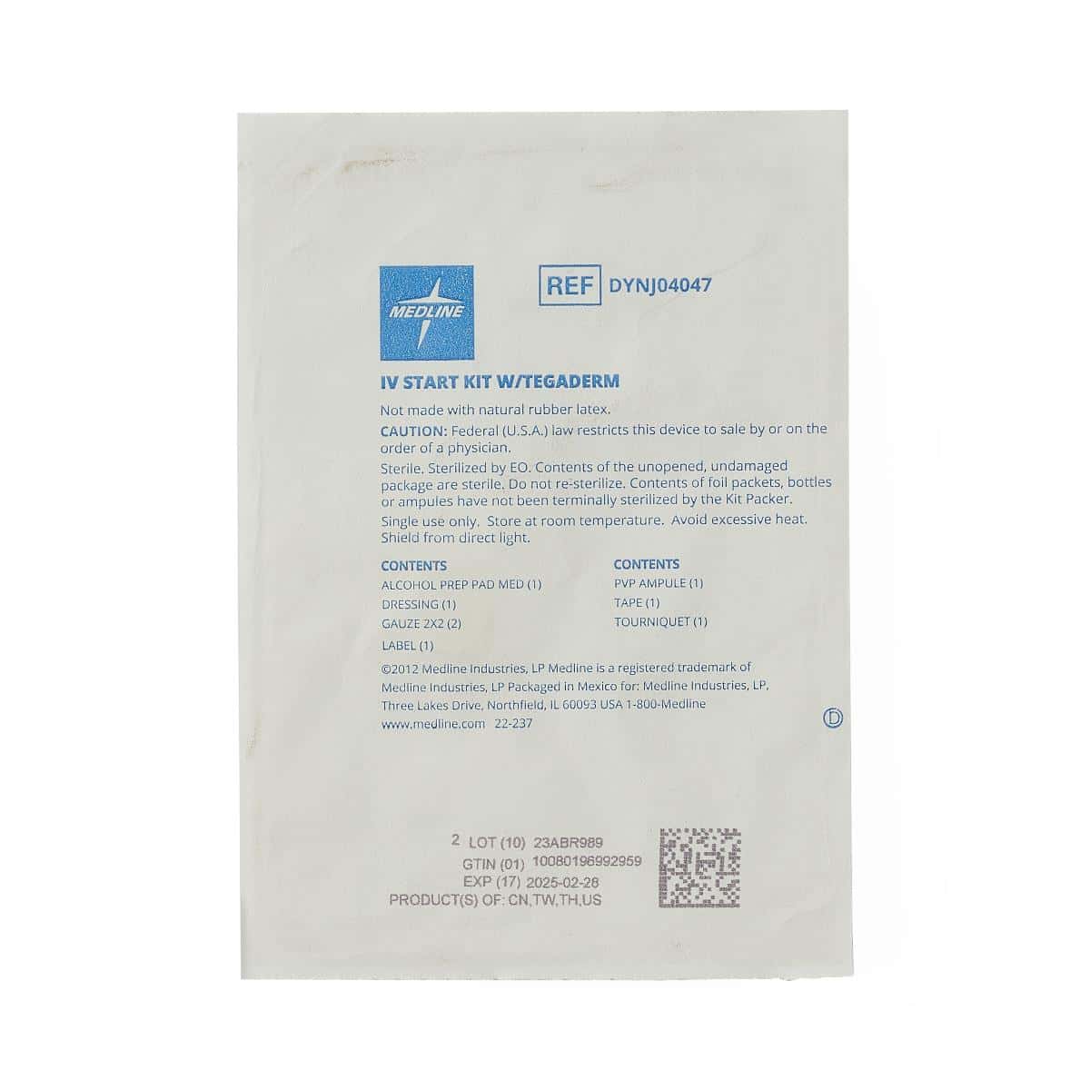 Medline 8-Piece IV Start Kit - Case of 100 - Image 2