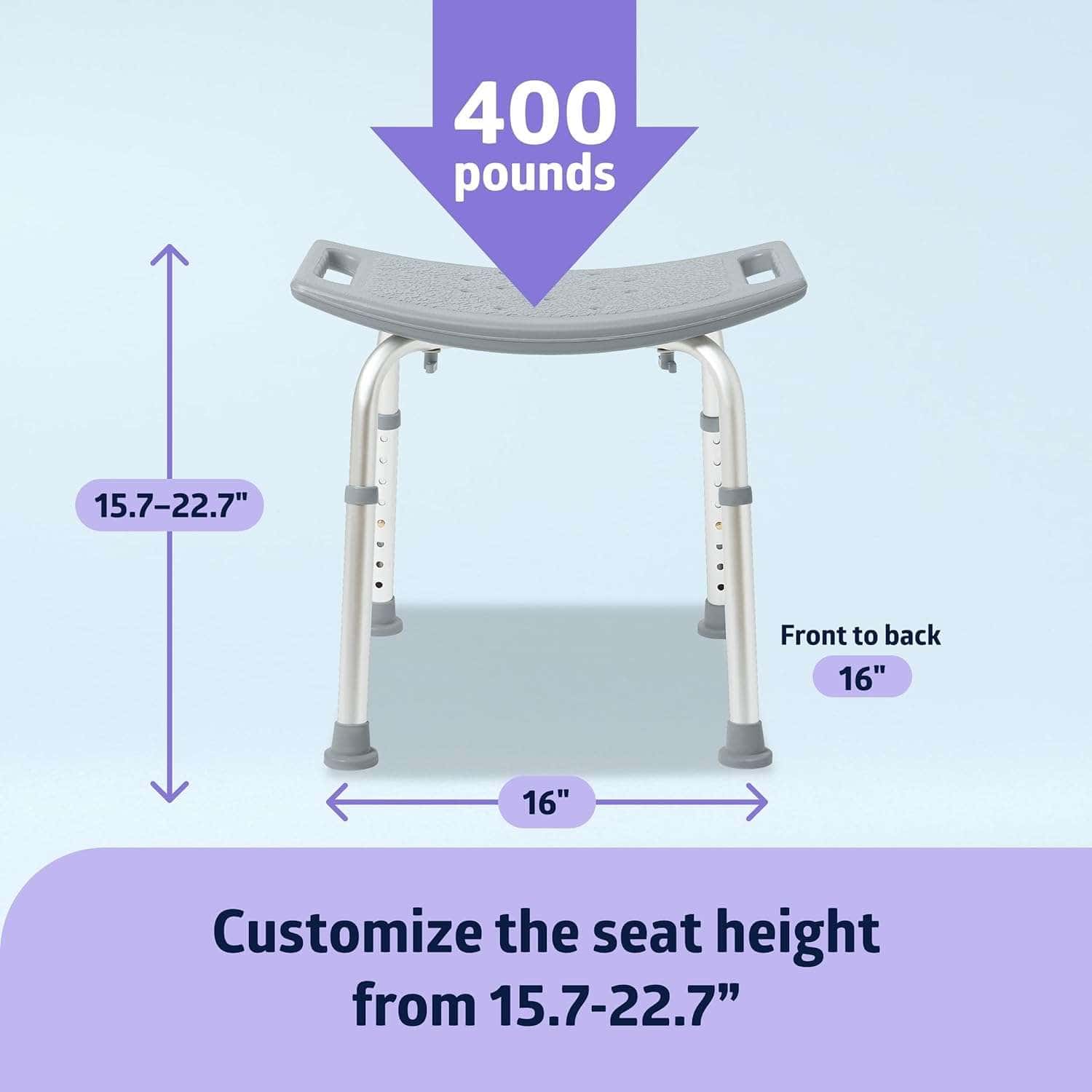Medline Bariatric Shower Chair without Back - Image 4