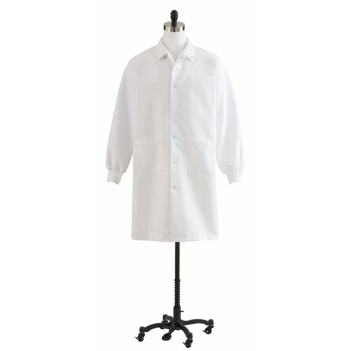 Medline Unisex Knit Cuff Knee Length Lab Coat - Image 1