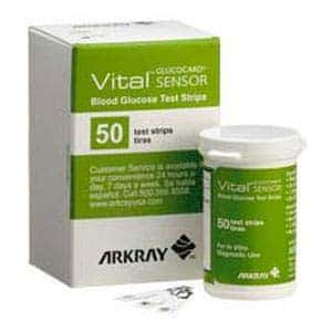 Arkray Glucocard Vital Blood Glucose Test Strip, 0.5 microlitre - Box of 50 - Image 1