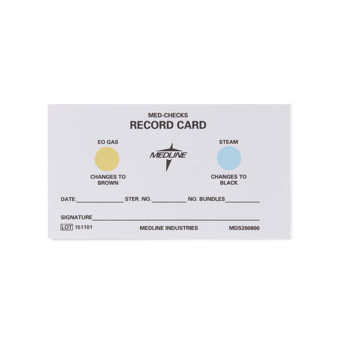 Medline Steam Sterilization and EO Gas Load Record Card - Box of 500 - Image 1