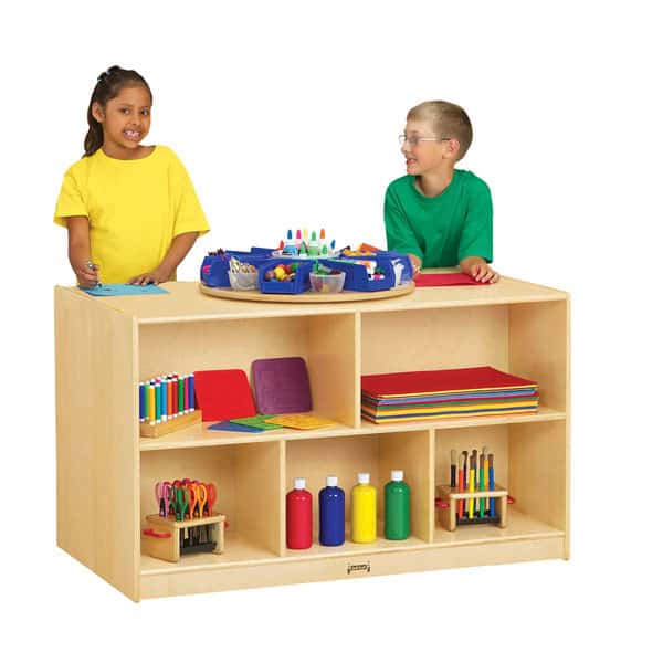 Jonti-Craft double-sided island shelf storage - Image 1