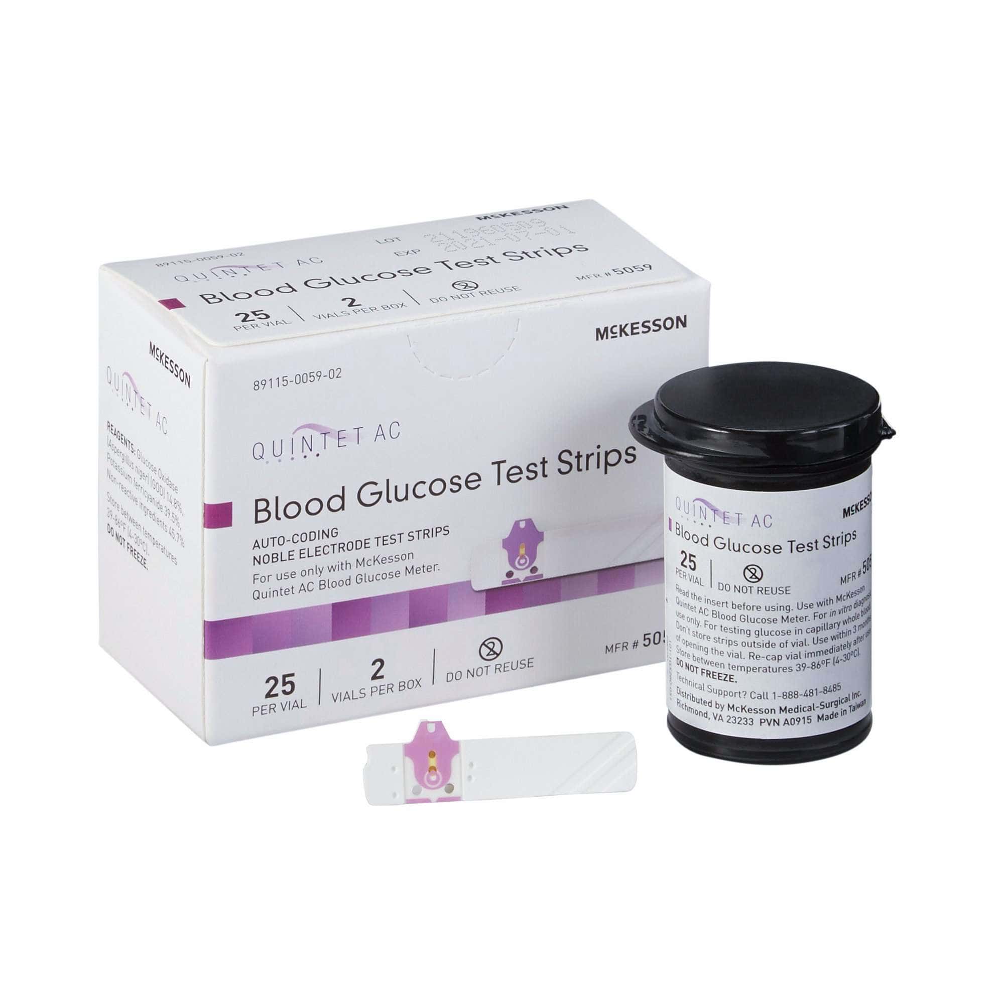 McKesson QUINTET AC Blood Glucose Test Strips - Image 1