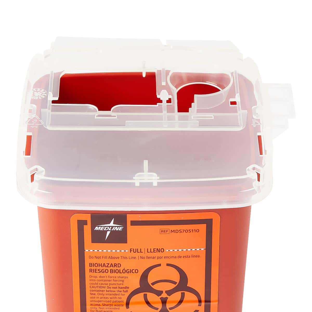 Medline Phlebotomy Sharps Container with Dual Opening Lid - Image 2