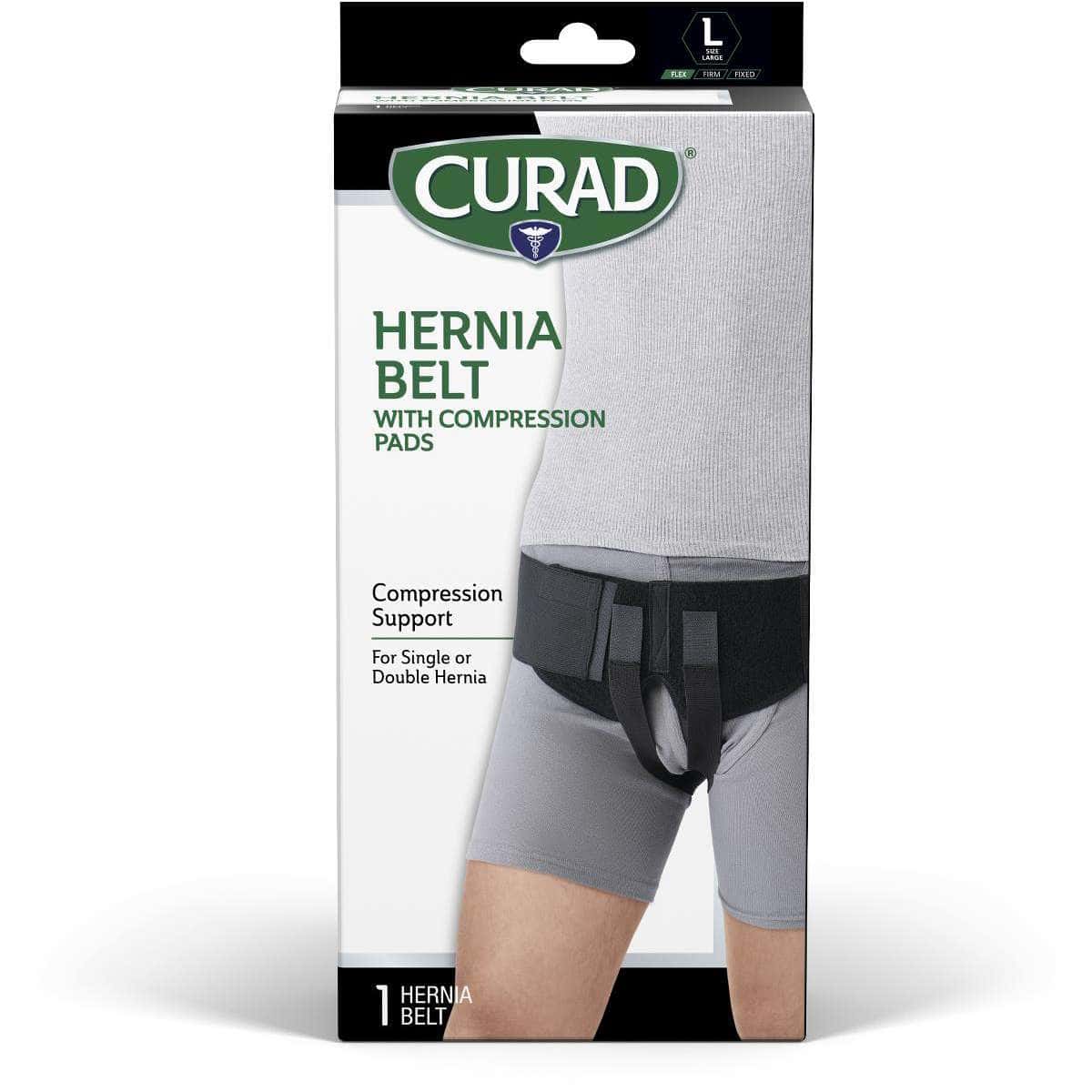 Curad Hernia Belt with Removable Compression Pads, Elastic, Black, Small - Case of 4 - Image 2