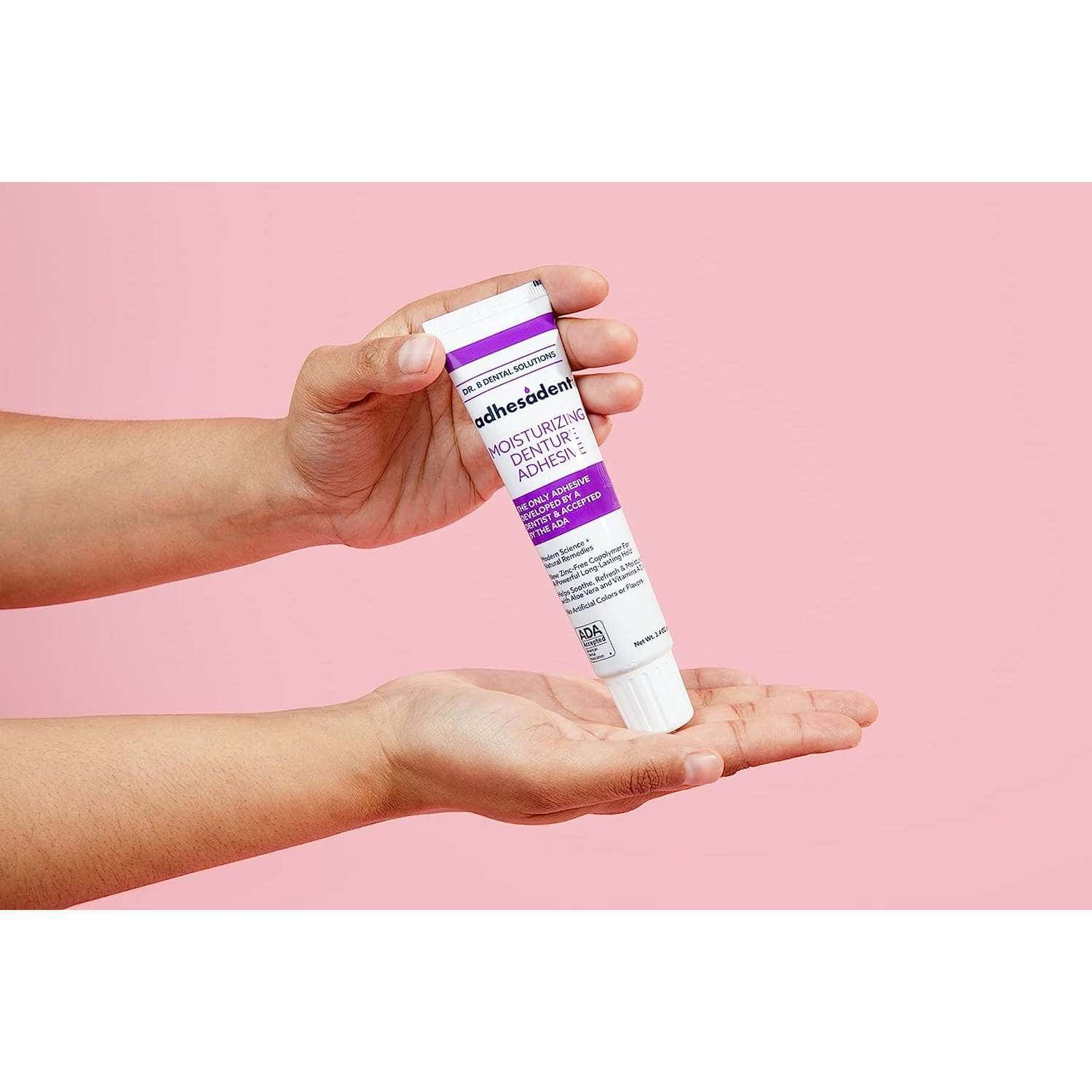 Dr. B Dental Solutions Adhesadent Denture Adhesive, 2.4 oz. Tube - Image 2