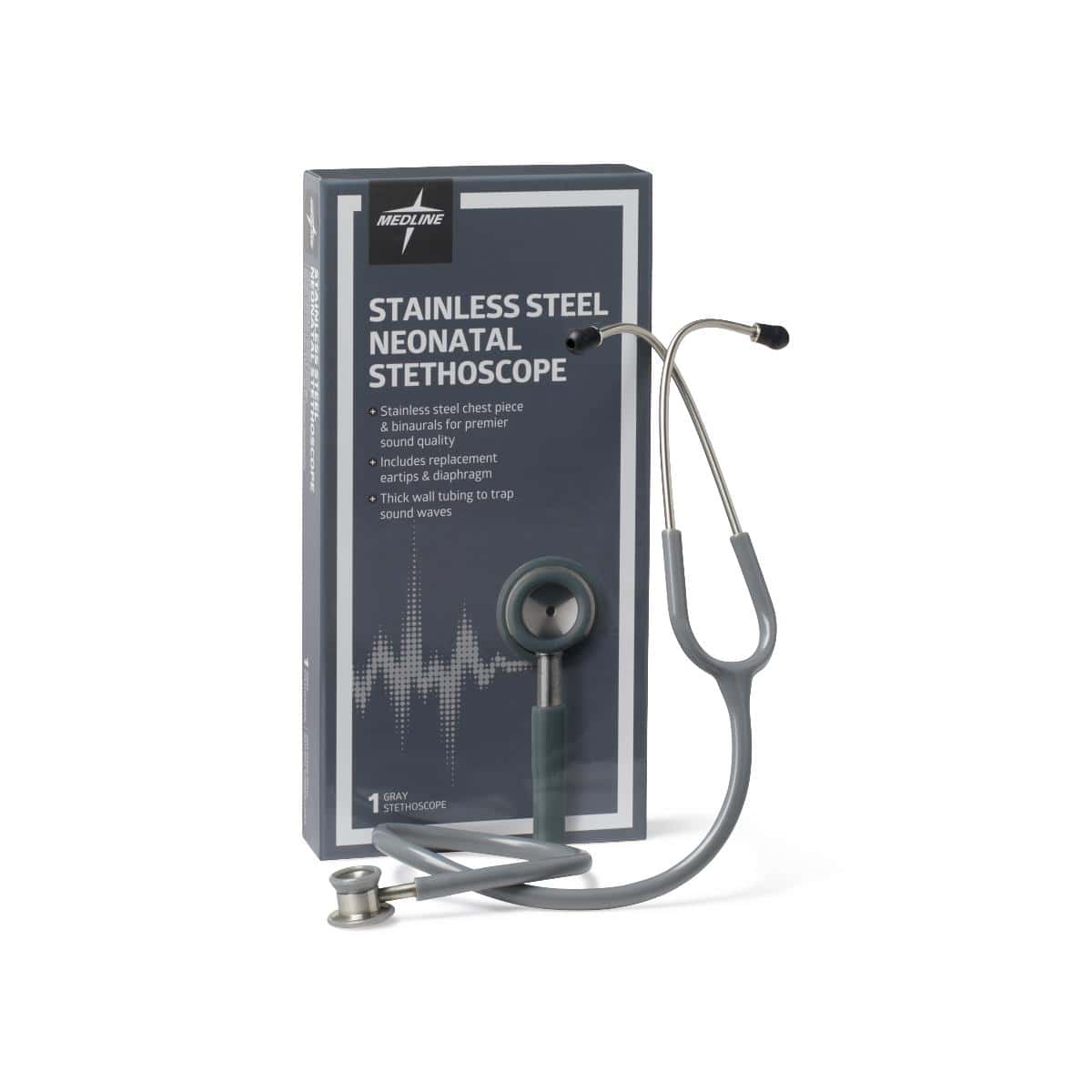Medline Elite Stainless Steel Neonatal Stethoscope - Image 1