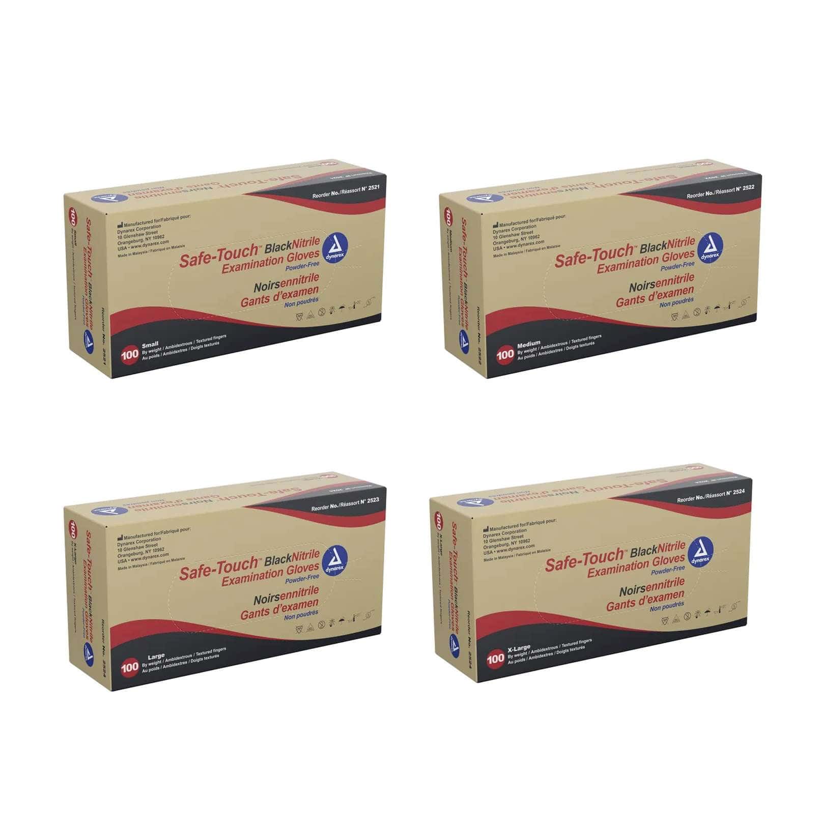 Dynarex Safe-Touch Black Nitrile Exam Gloves - Image 1