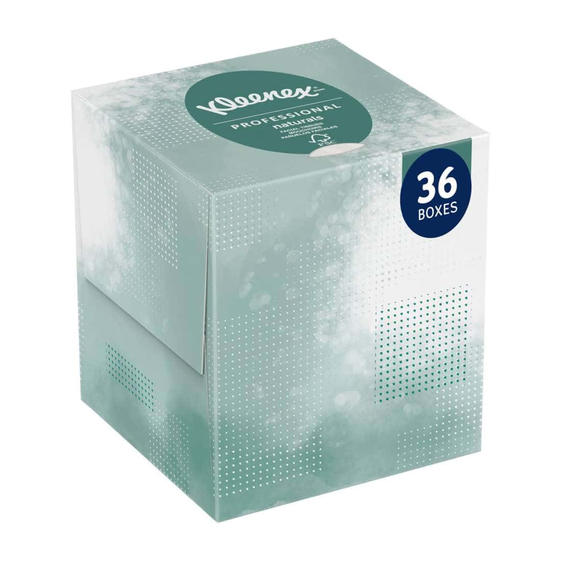 Kleenex Naturals Facial Tissue White 8 x 8.4 Inch 2-Ply - Case of 36 - Image 1