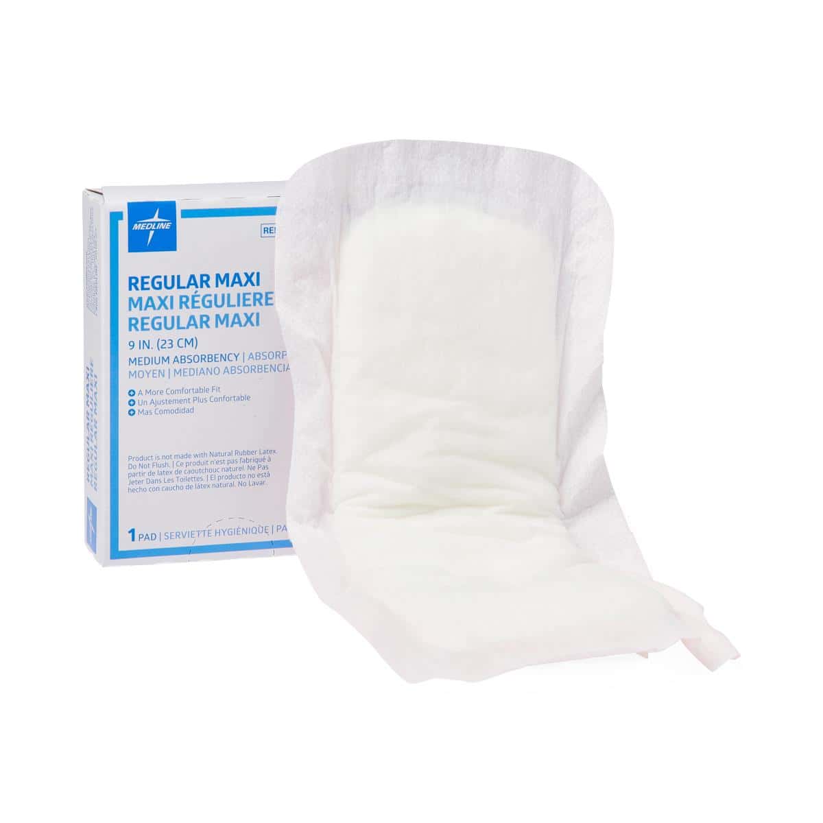 Medline Maxi Adhesive Sanitary Pad, 9 Inch - Image 1