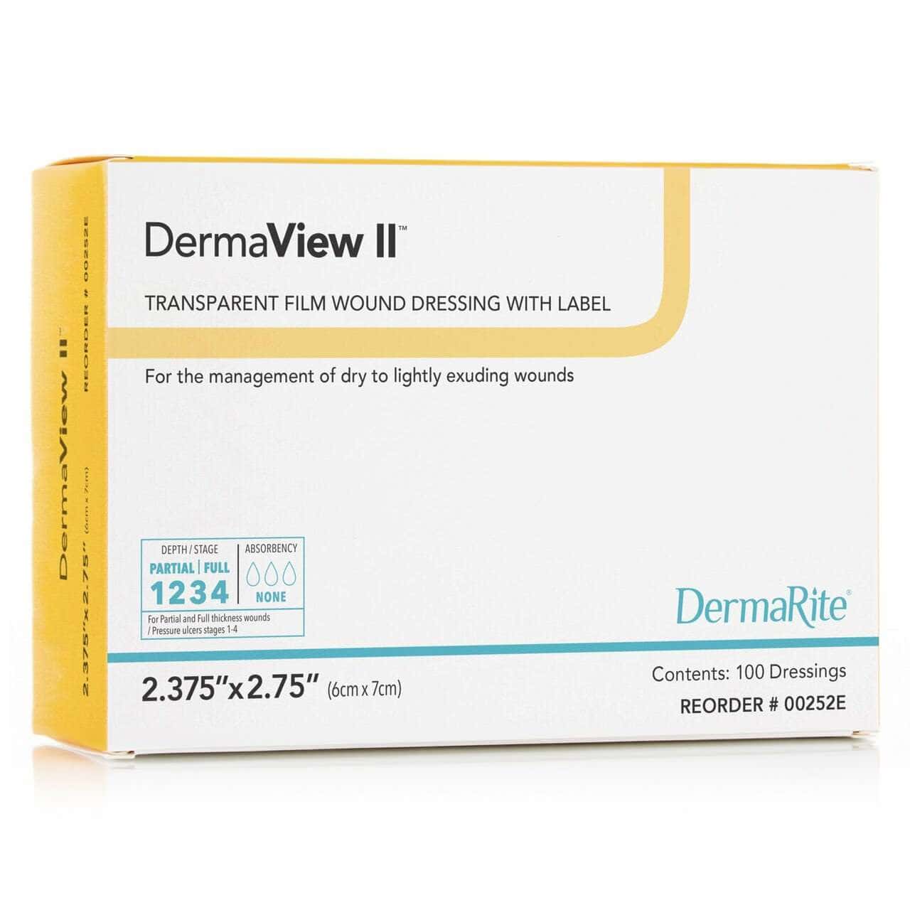 DermaView II Transparent Adhesive Film Wound Dressing With Label - Image 1