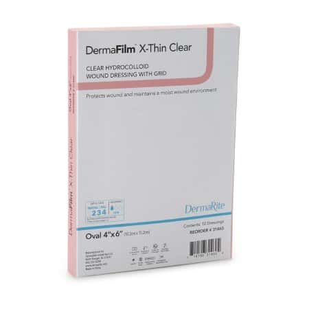 DermaFilm Hydrocolloid Wound Dressing, X-Thin Clear with Grid - Image 1