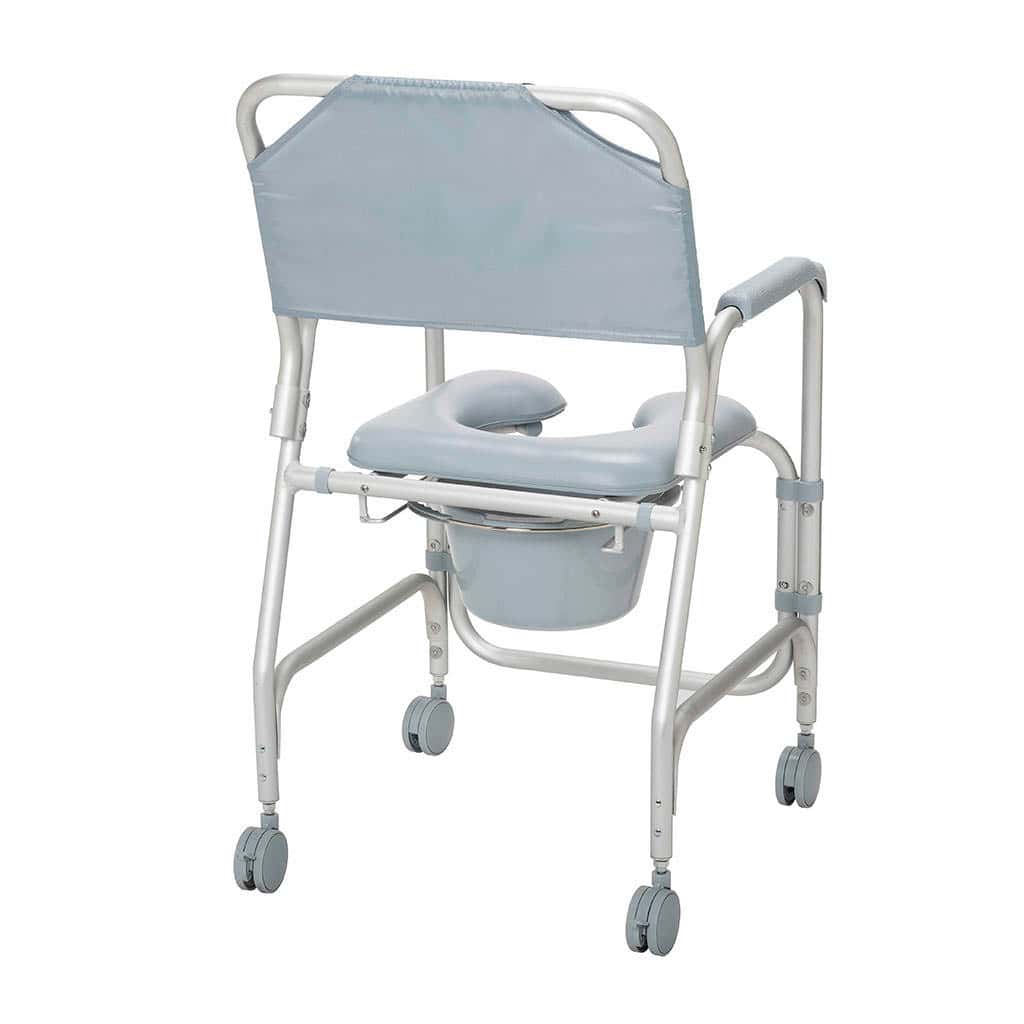 Drive Medical Aluminum Shower Chair and Commode with Casters - Image 4