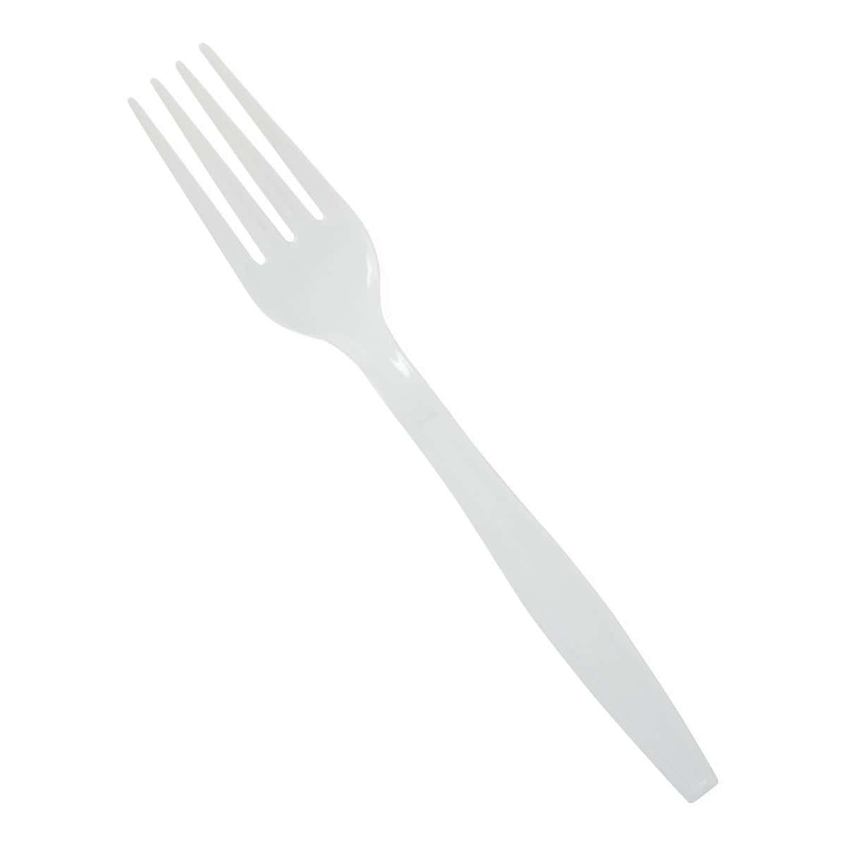 Medline Disposable White Plastic Forks - Image 1
