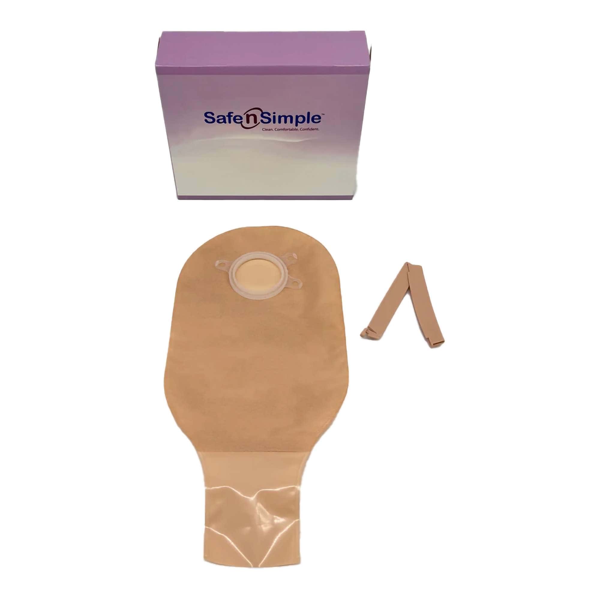 Safe N Simple Two-Piece System Ostomy Pouch, Opaque - Image 1