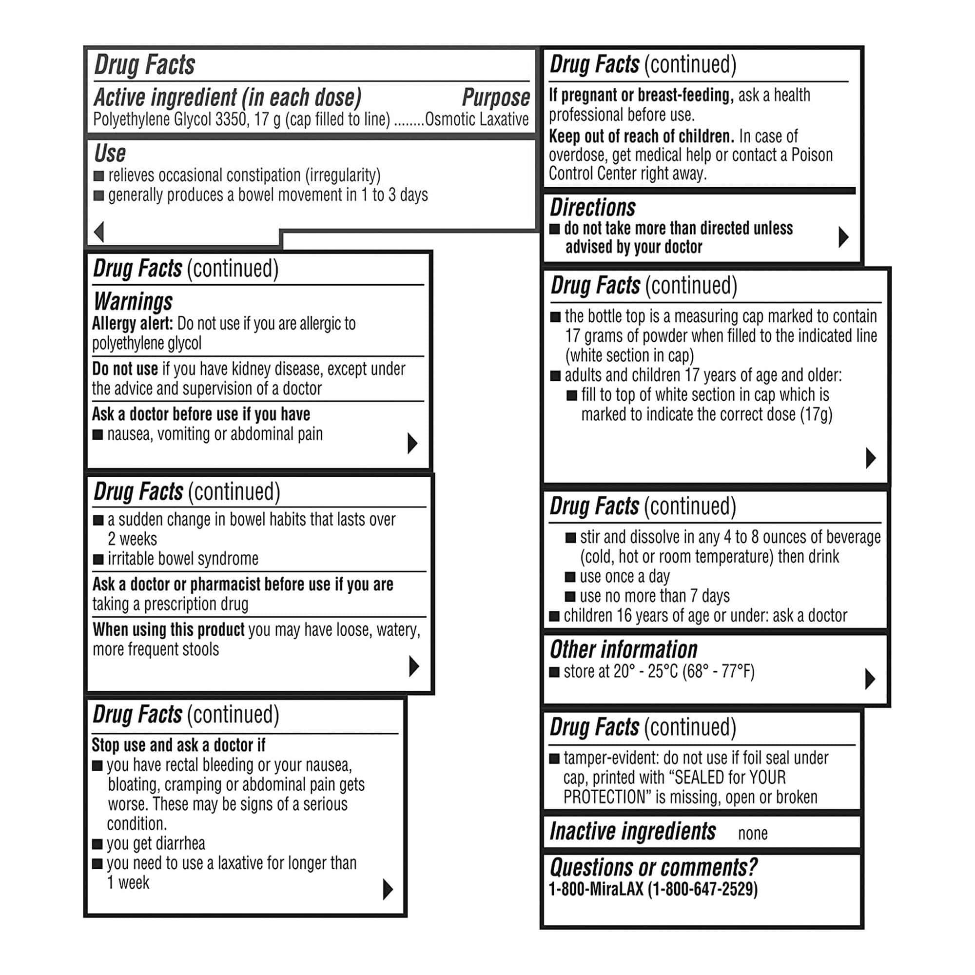 MiraLAX Polyethylene Glycol 3350 Laxative Powder, Unflavored, 4.1 oz - Image 3