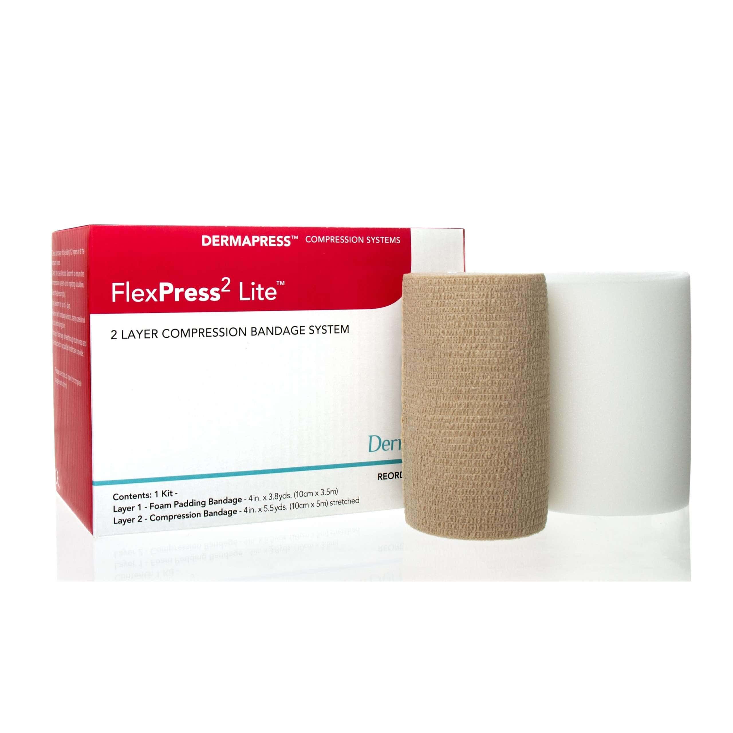 FlexPress2 Lite Two Layer Compression Bandage System, Tan-White - Image 3