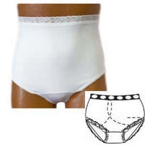 Options Ladies Basic Brief with Built-in Ostomy Barrier Support, White - Image 1