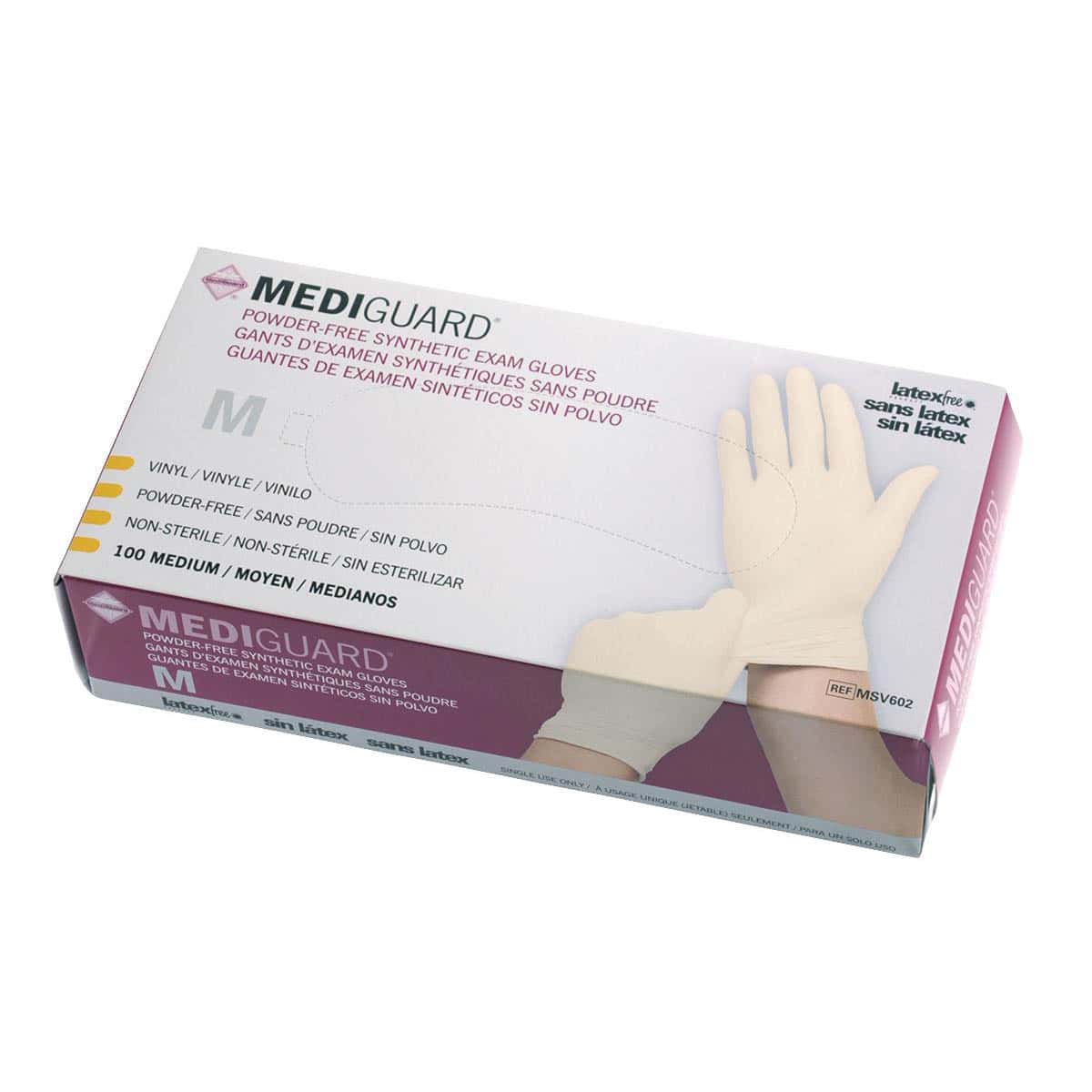 MediGuard Powder-Free Stretch Vinyl Exam Gloves, Medium - Case of 1000 - Image 1