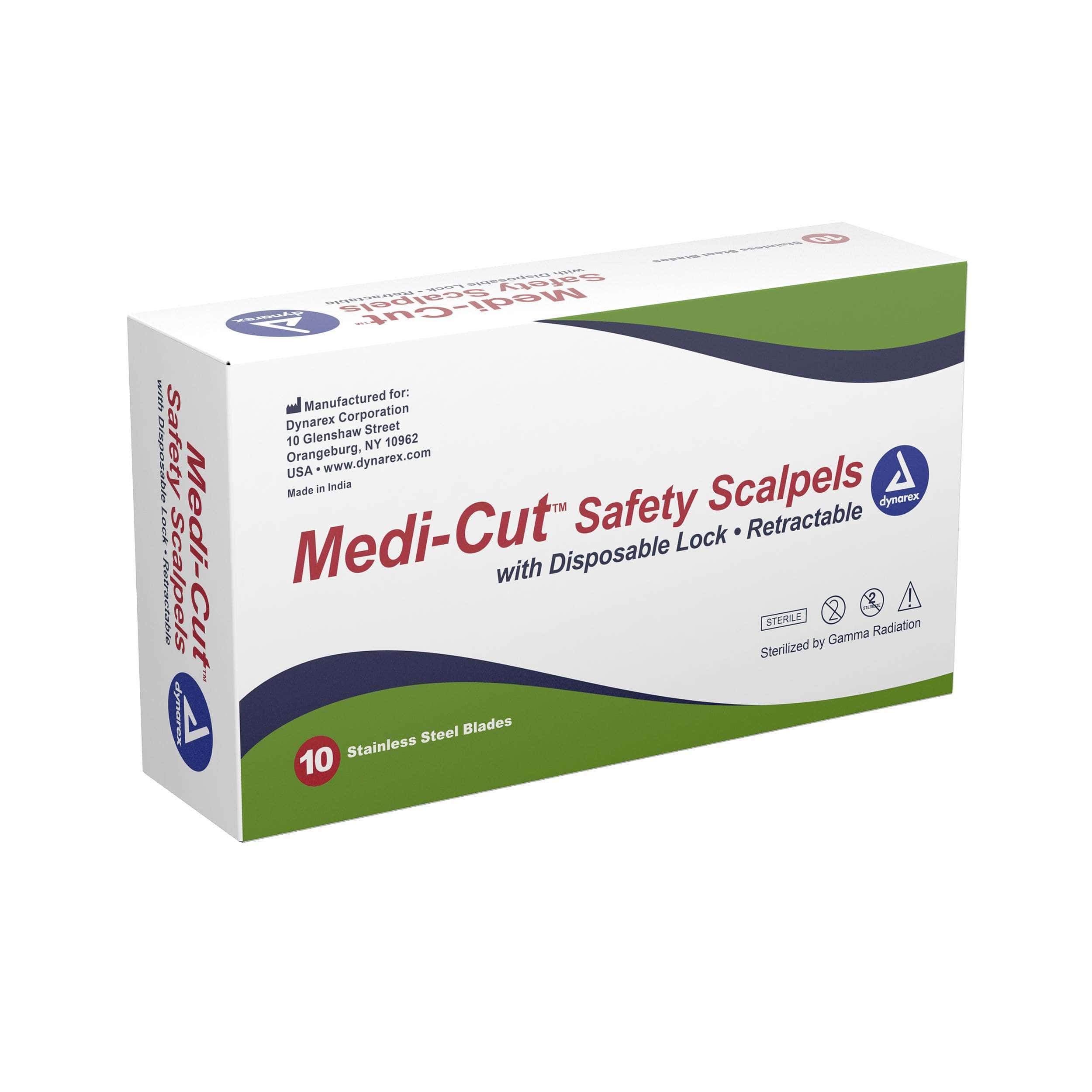Dynarex Medicut Safety Scalpels With Disposable Lock, Retractable - Image 1