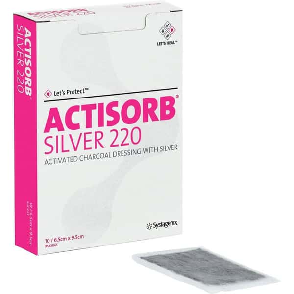 3M Systagenix Actisorb Silver 220 Charcoal Dressing - Image 1
