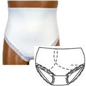 Options Ladies Brief with Built-in Barrier Support, White - Image 1