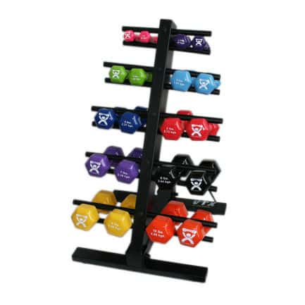 CanDo vinyl coated dumbbell, Cast-iron, 20 piece set - Image 3