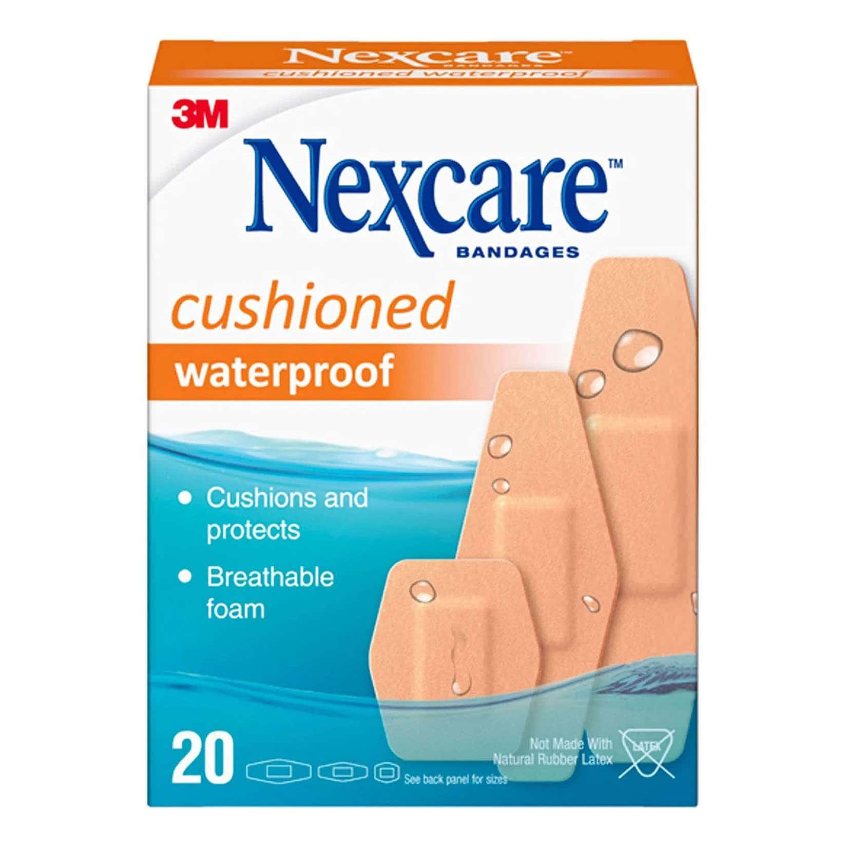 3M Nexcare Waterproof Cushioned Foam Bandage, Assorted, Tan - Box of 20 - Image 1