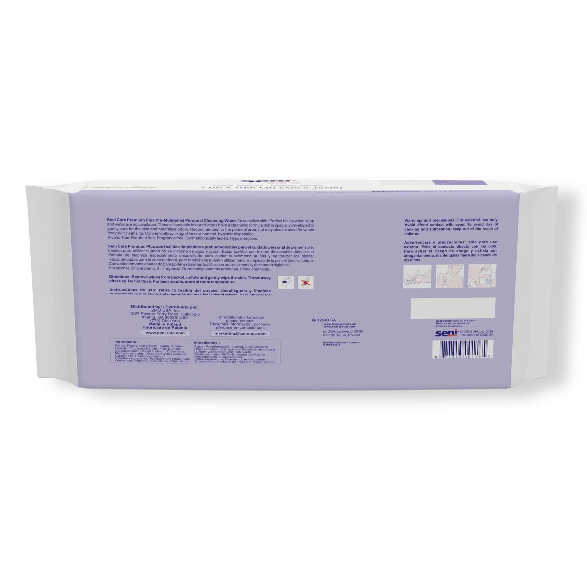 Seni Care Premium Plus Personal Cleansing Wipes - Image 2