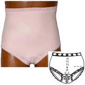 Options Ladies Split-Lace Crotch Brief with Built-In Barrier Support, Soft Pink - Image 3
