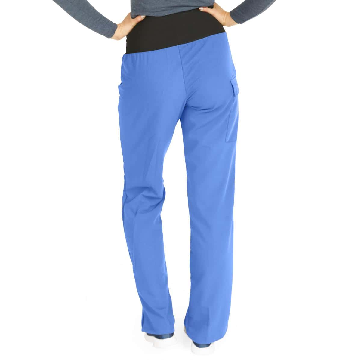 Medline Ocean AVE Women's Stretch Wide Waistband Scrub Pants with Cargo Pocket - Image 2