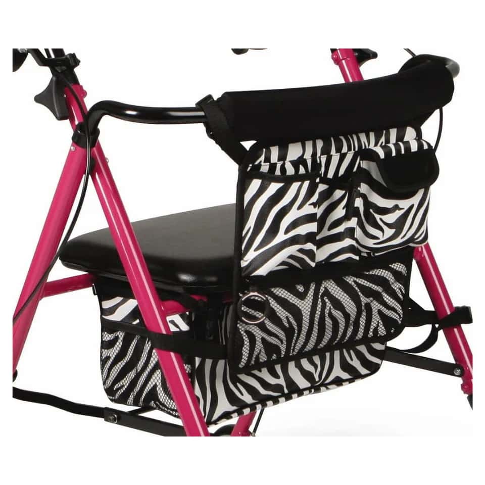Medline Posh Pink Zebra Rollator - Image 4