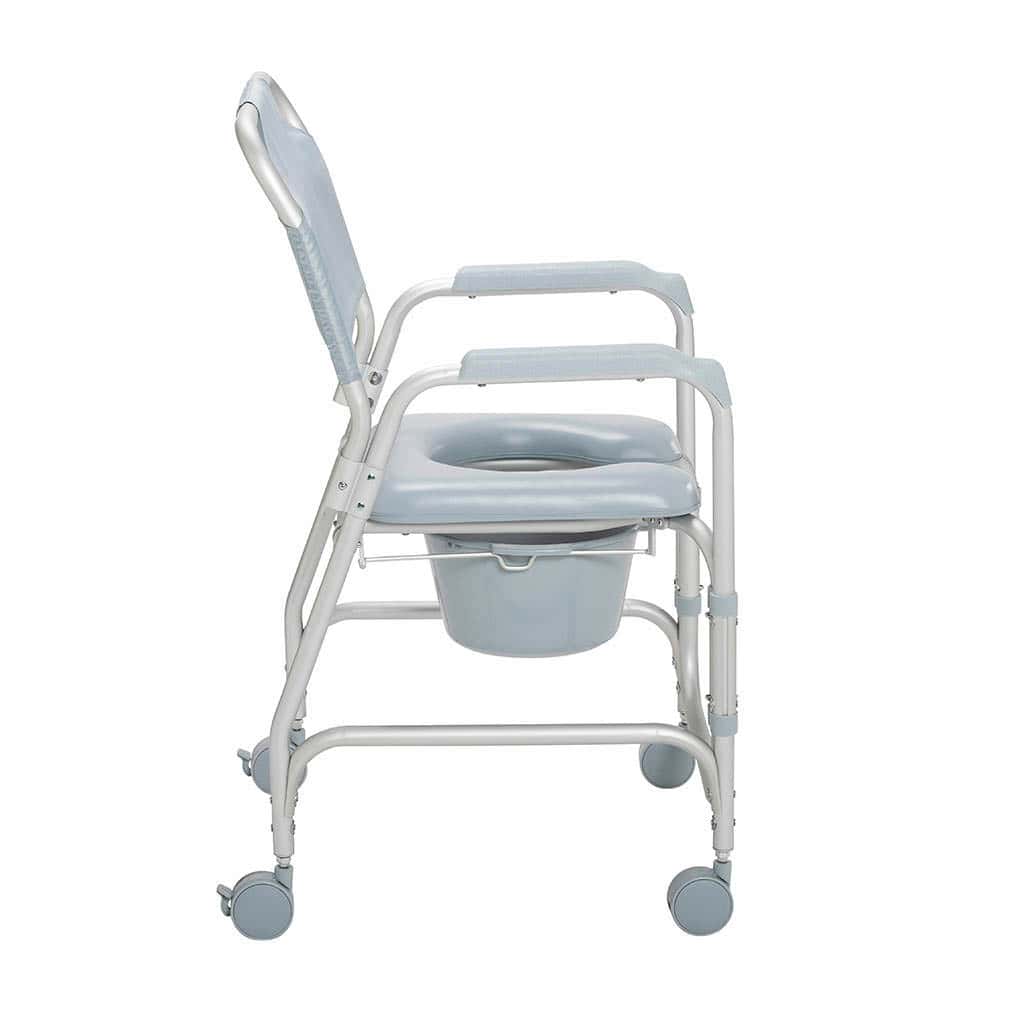 Drive Medical Aluminum Shower Chair and Commode with Casters - Image 3