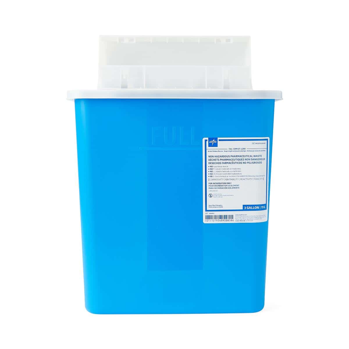 Medline Pharmaceutical Waste Container with Flap Top - Image 1