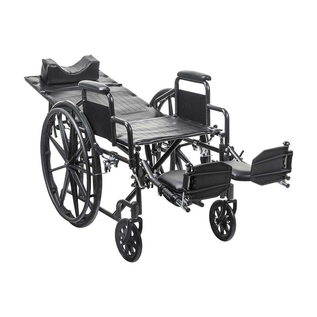 Drive Medical silver sport full reclining wheelchair with Vinyl Upholstery - Image 3