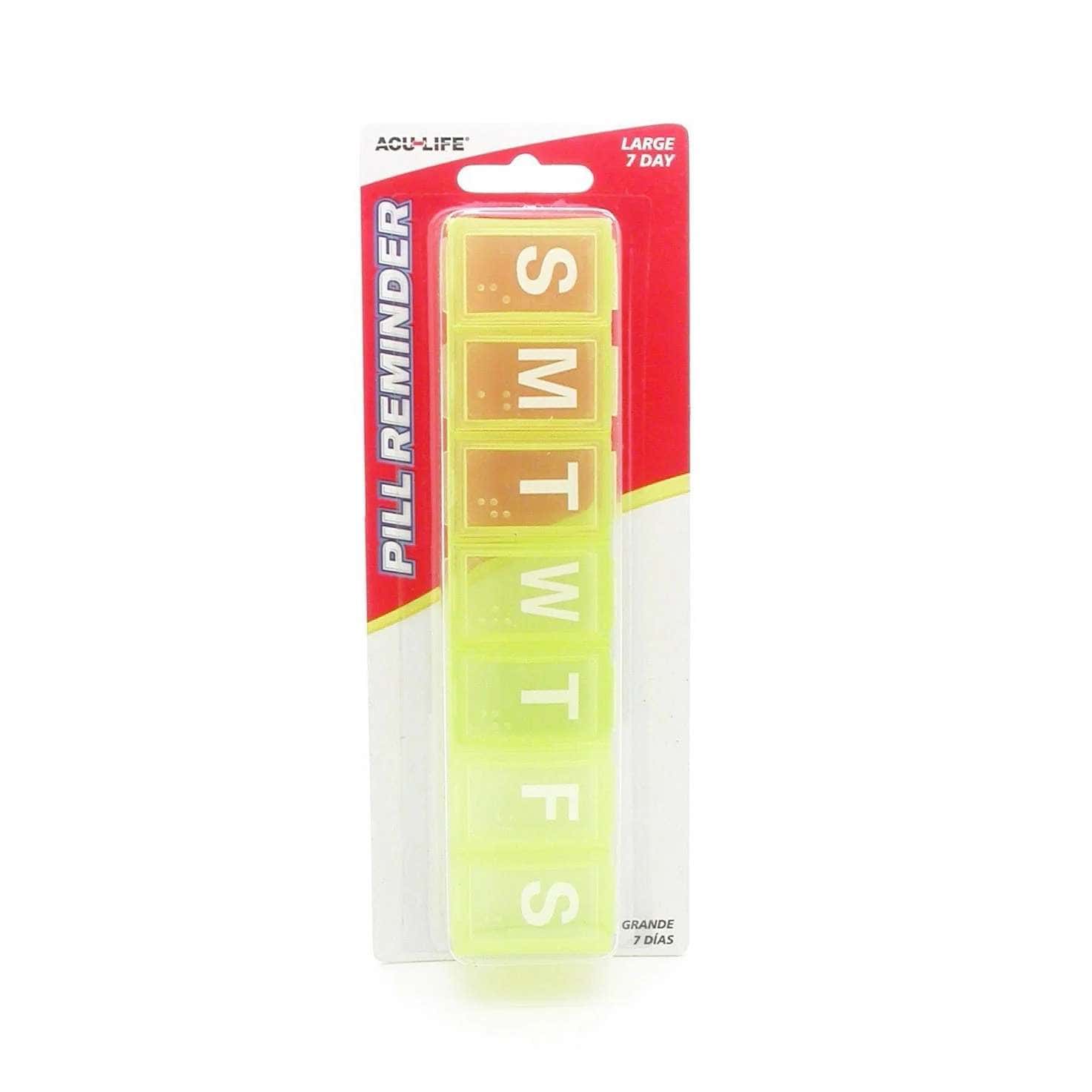 Acu-Life Large 7-Day Pill Box Display Tub, Yellow Tint - Image 1