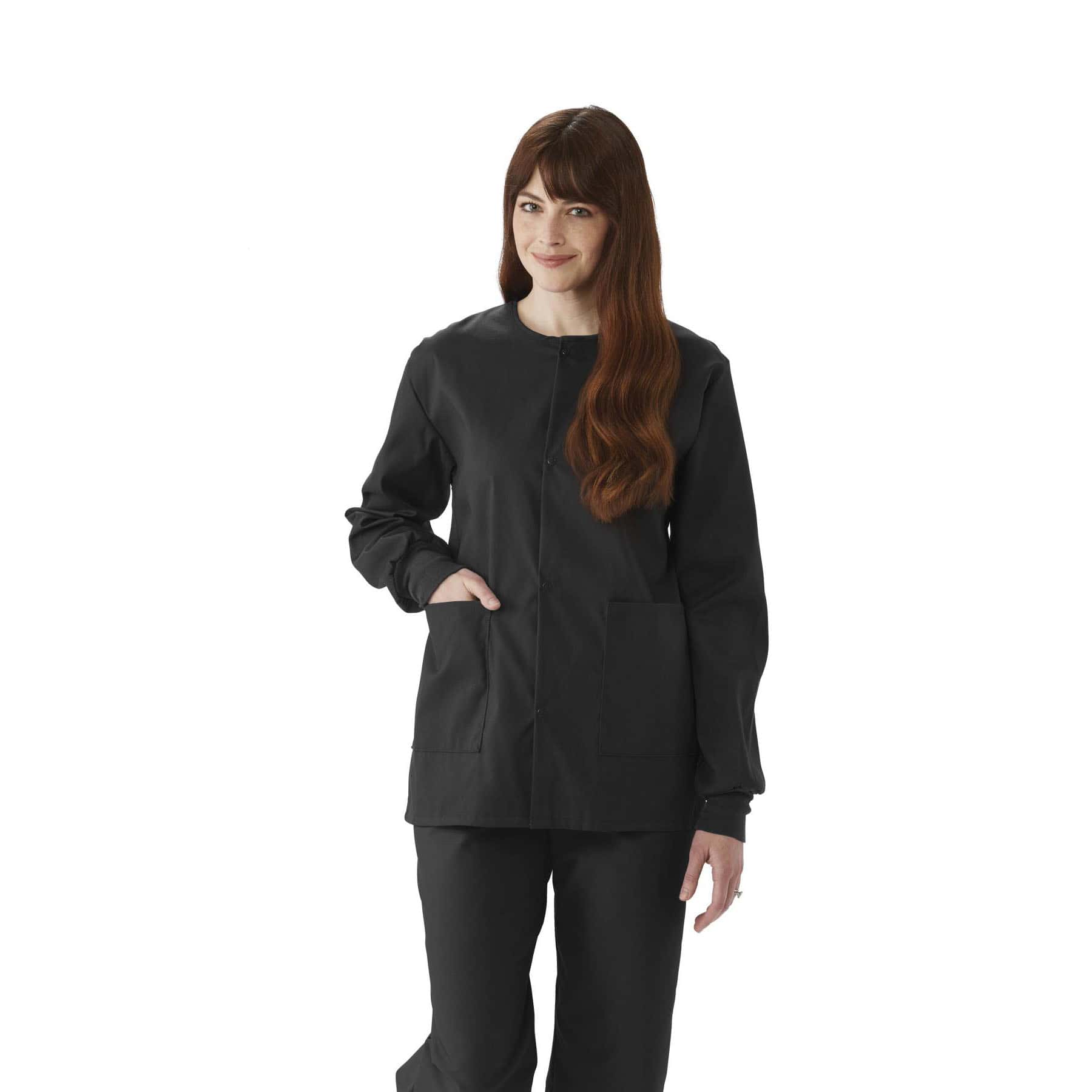 Medline Comfortease Unisex Crew-neck Warm-up Jacket - Image 1