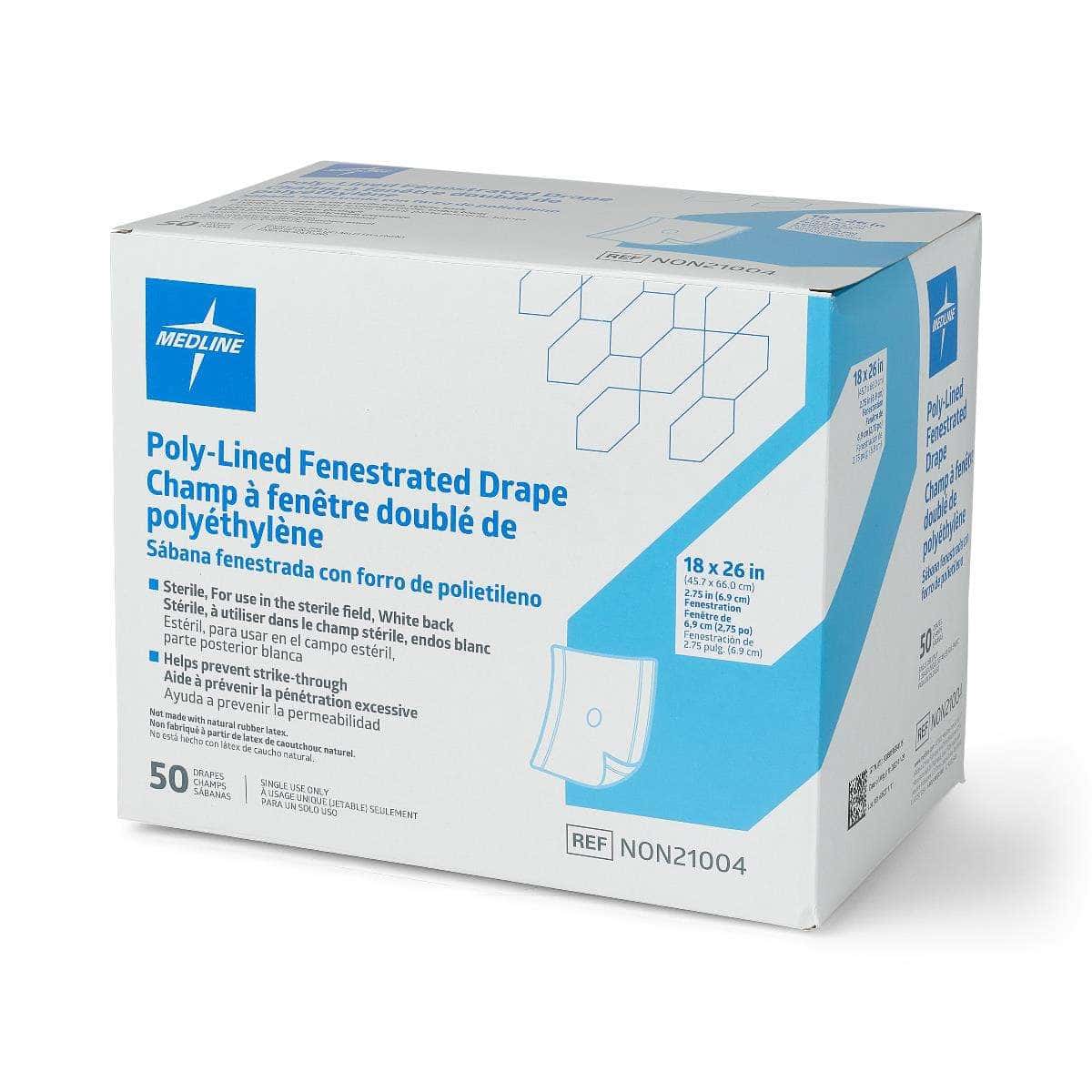 Medline Sterile Fenestrated Disposable Drape, 18" x 26" - Image 1