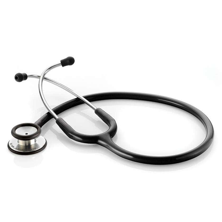 ADC Adscope Classic Stethoscope Black 1-Tube Double Sided Chestpiece - Image 1