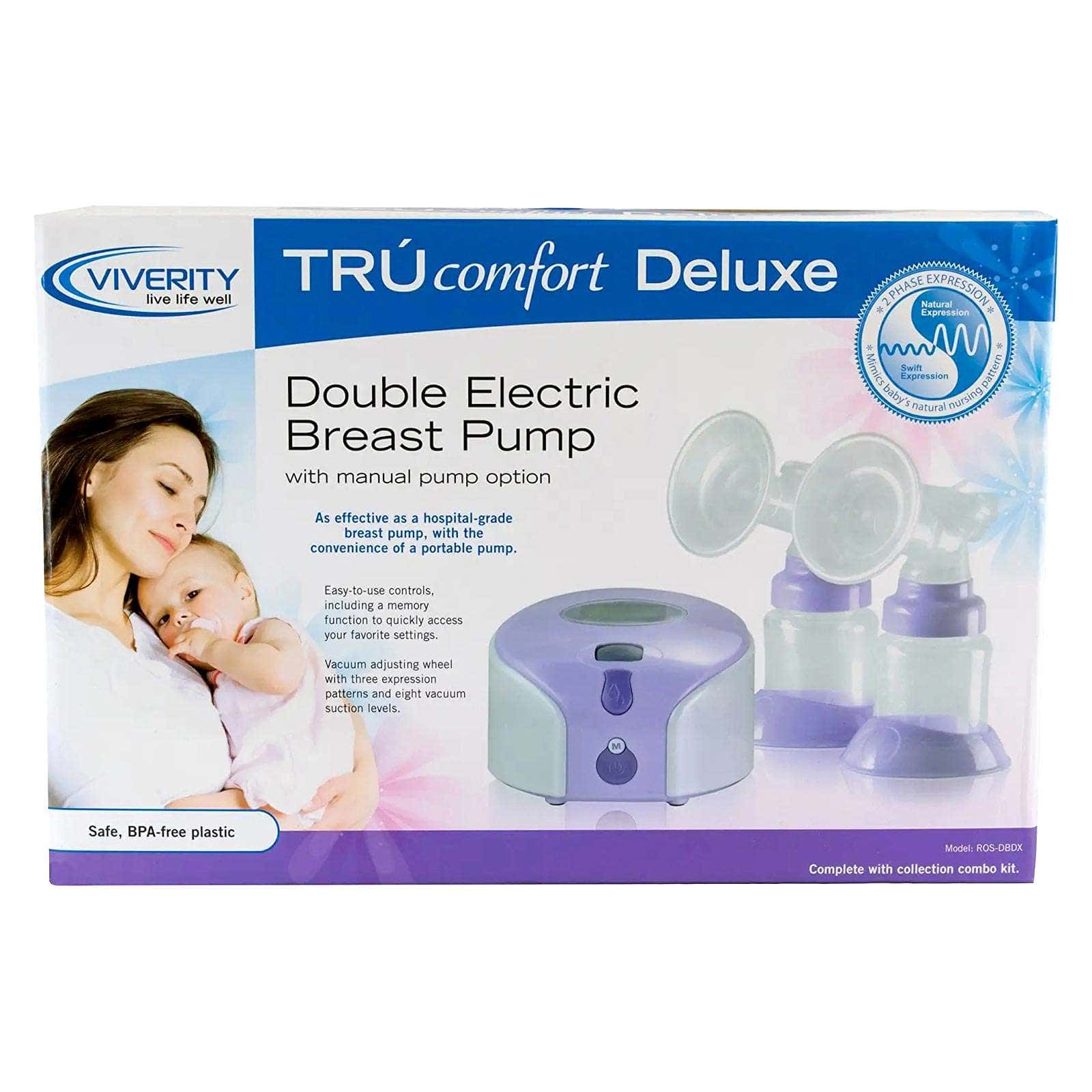 Viverity TruComfort Deluxe Double Electric Breast Pump with Manual Pump Option - Image 1