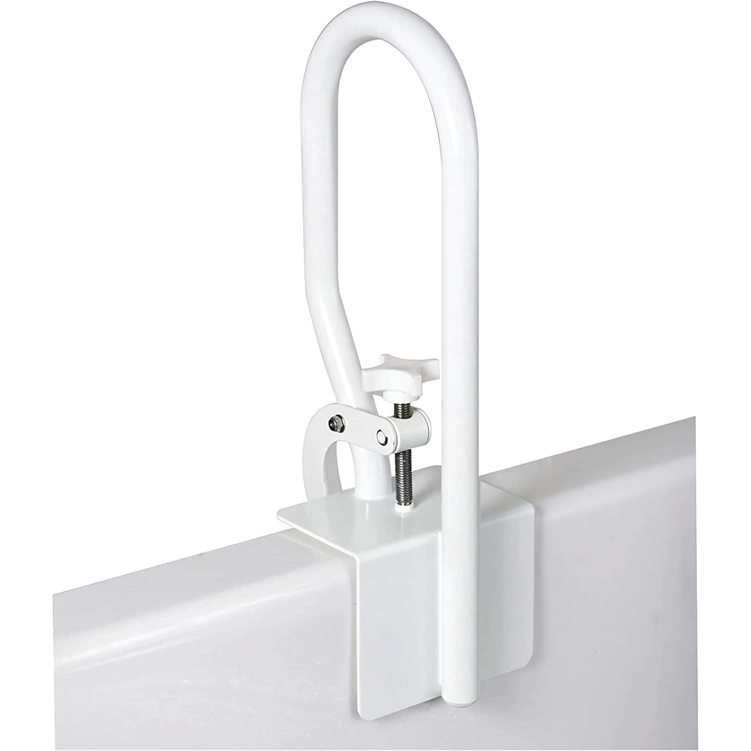 Carex White Bathtub Rail for Fiberglass Tubs and Clawfoot Tub - Image 1