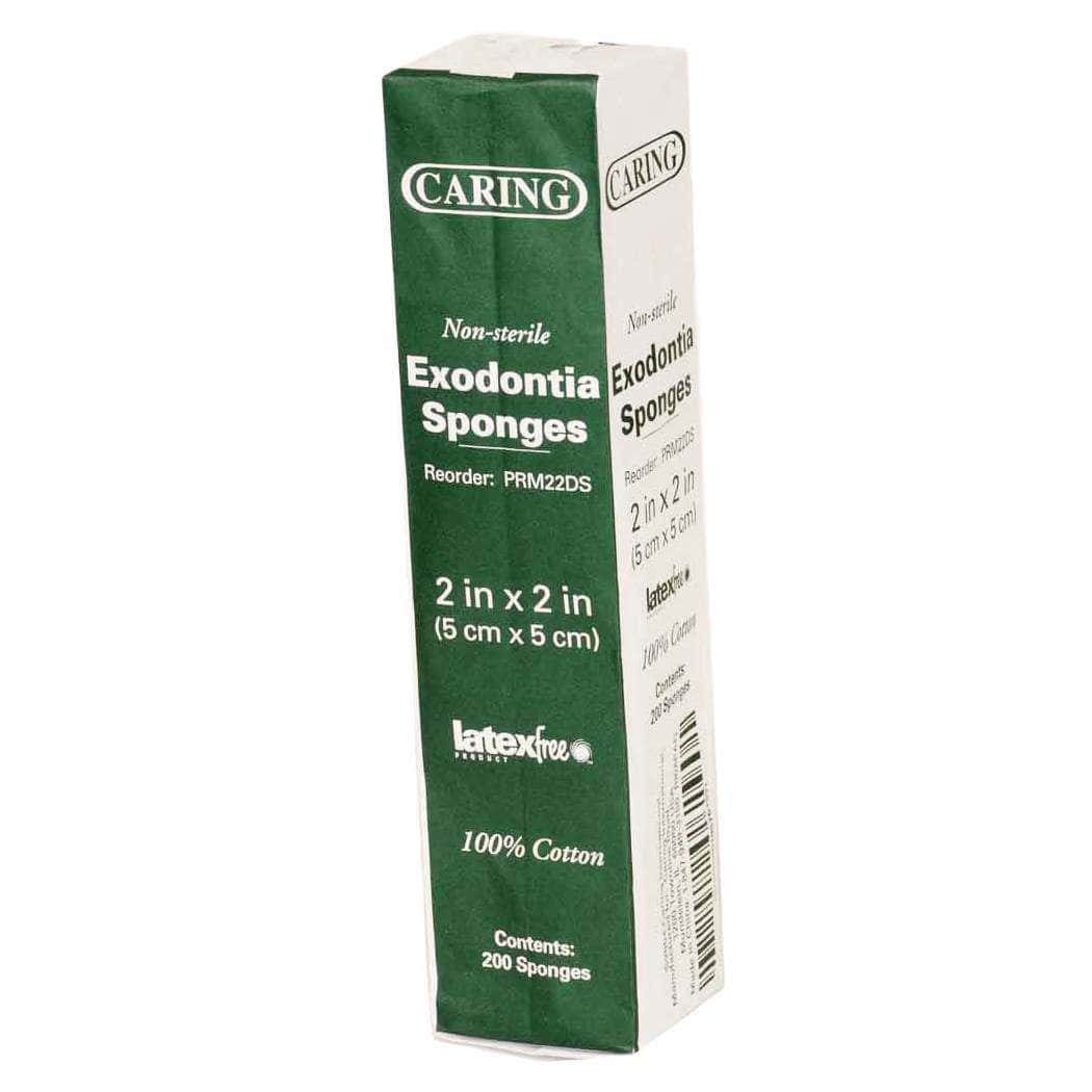 Caring Exodontia Cotton Filled Gauze Sponge, 2 x 2 Inch - Image 1