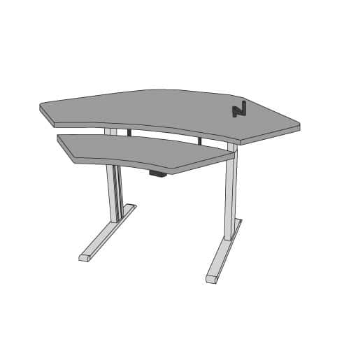 Equity Adjustable Corner Workstation with Keyboard Lift - Image 1