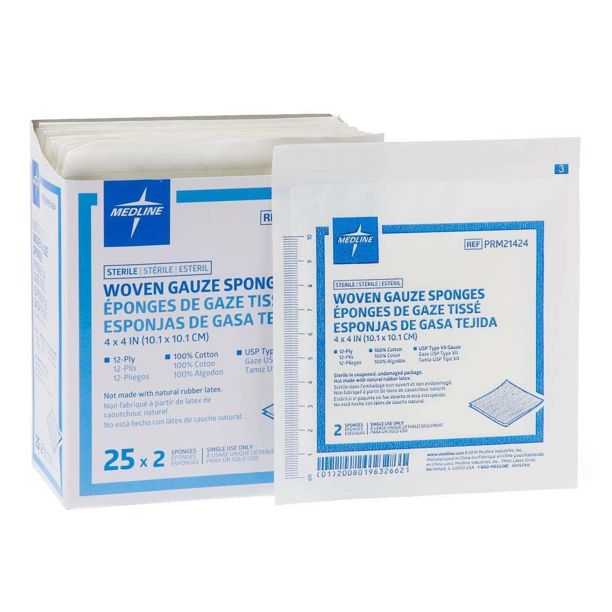 Medline Woven Sterile USP Type VII Gauze Sponges - Image 1