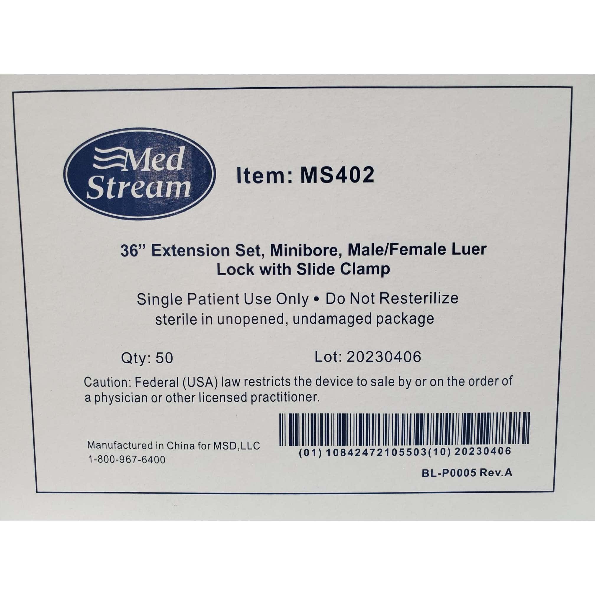 McKesson Small Bore IV Extension Set Without Filter, 36" Tubing - Box of 50 - Image 2