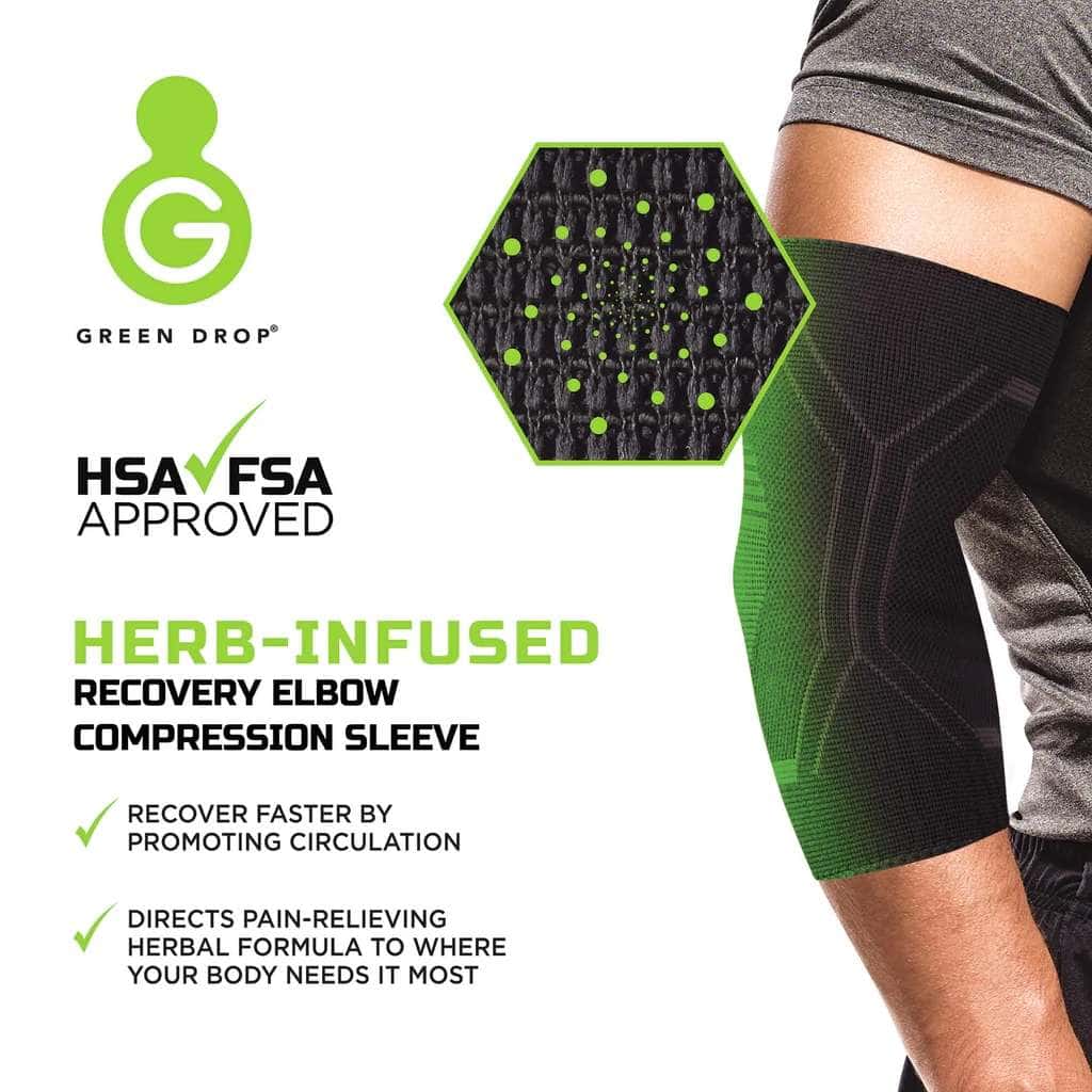Green Drop Compression Elbow Support - Image 3