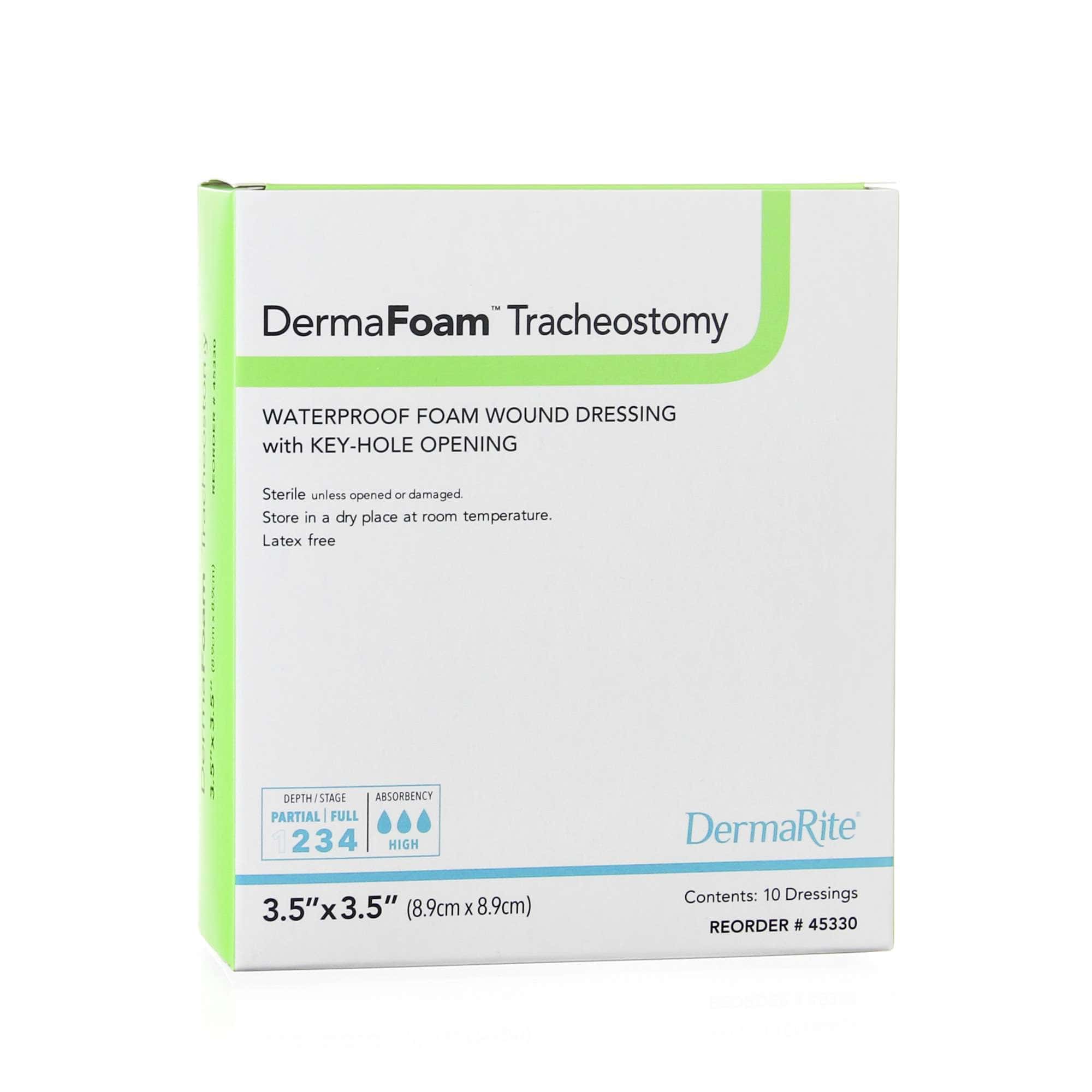 DermaFoam Tracheostomy Waterproof Foam Wound Dressing - Image 1