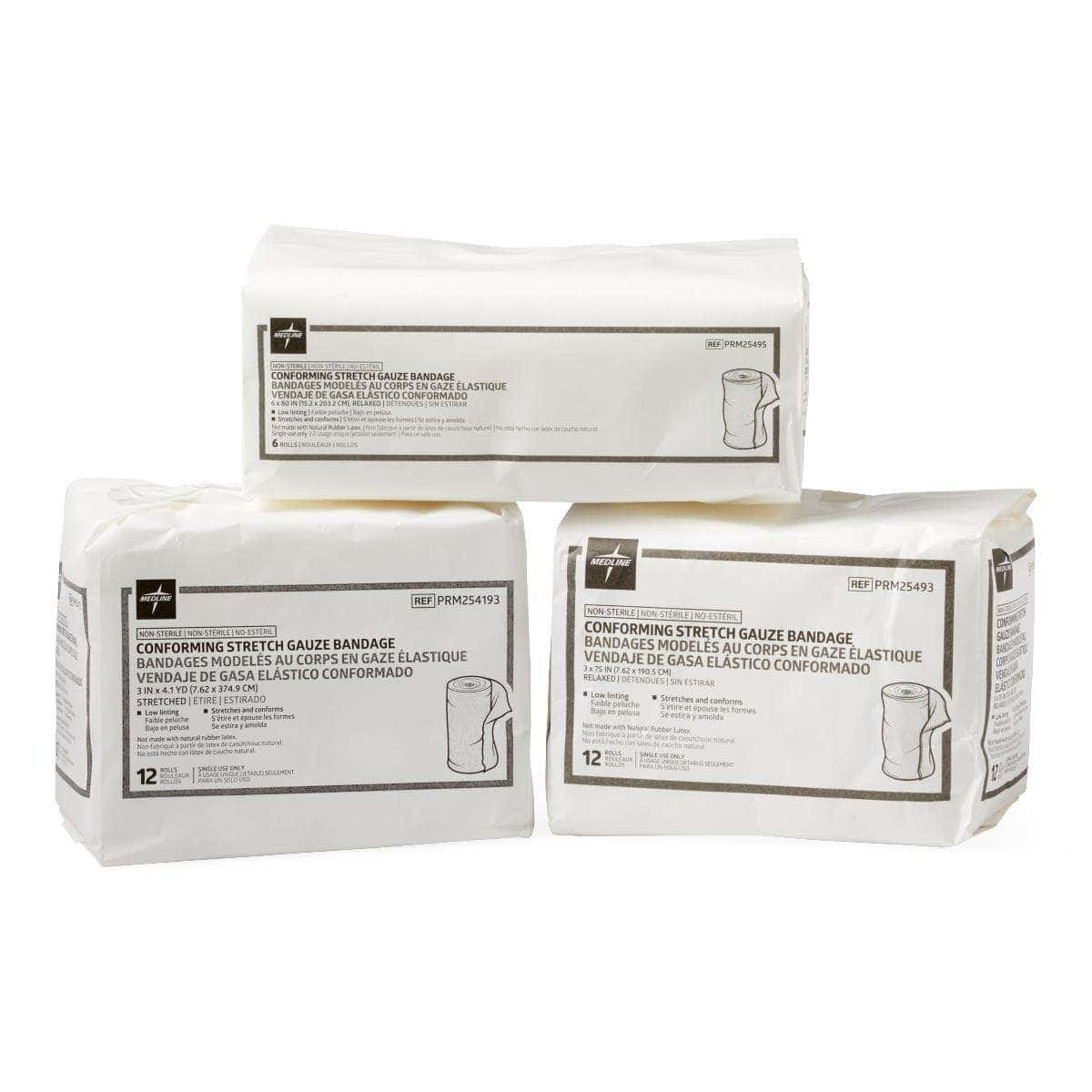 Medline Conforming Stretch Gauze Bandages, Non-sterile - Image 1